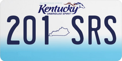 KY license plate 201SRS