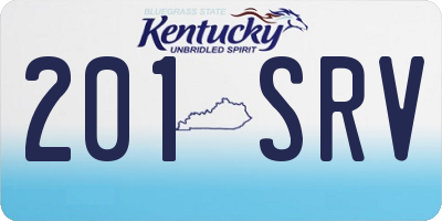 KY license plate 201SRV