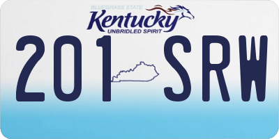 KY license plate 201SRW