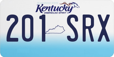KY license plate 201SRX