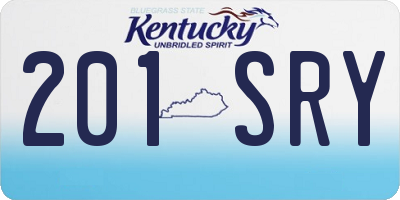 KY license plate 201SRY
