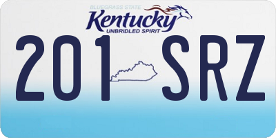 KY license plate 201SRZ