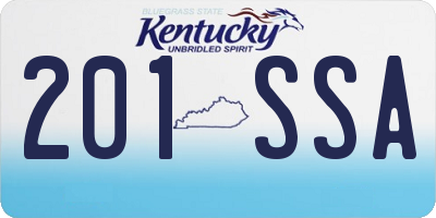 KY license plate 201SSA