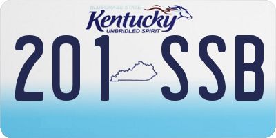 KY license plate 201SSB