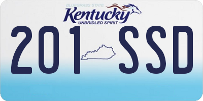 KY license plate 201SSD