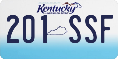 KY license plate 201SSF