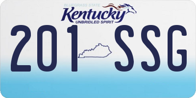 KY license plate 201SSG