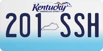 KY license plate 201SSH