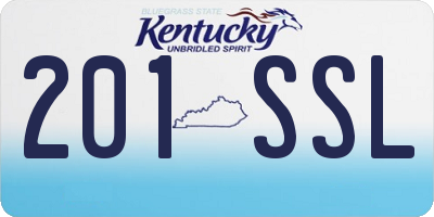 KY license plate 201SSL