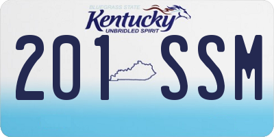 KY license plate 201SSM