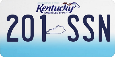 KY license plate 201SSN