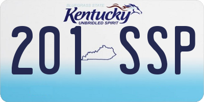 KY license plate 201SSP