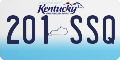 KY license plate 201SSQ