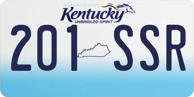 KY license plate 201SSR