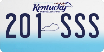 KY license plate 201SSS