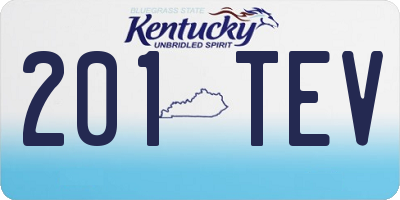 KY license plate 201TEV