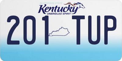 KY license plate 201TUP