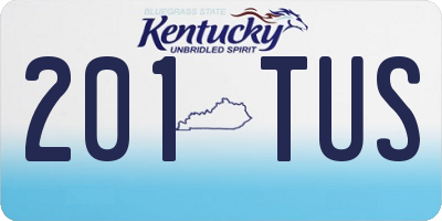KY license plate 201TUS