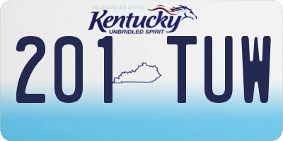 KY license plate 201TUW