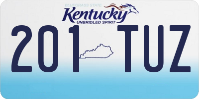 KY license plate 201TUZ
