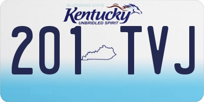 KY license plate 201TVJ