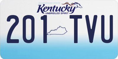 KY license plate 201TVU