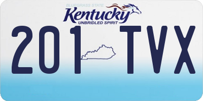 KY license plate 201TVX