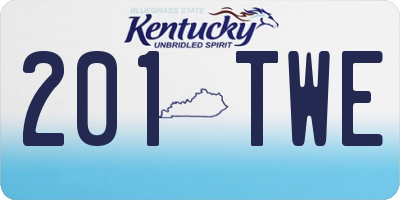 KY license plate 201TWE