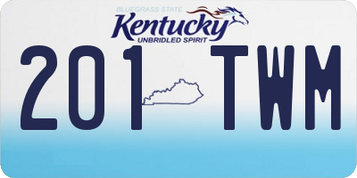 KY license plate 201TWM