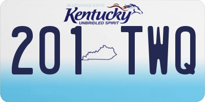 KY license plate 201TWQ