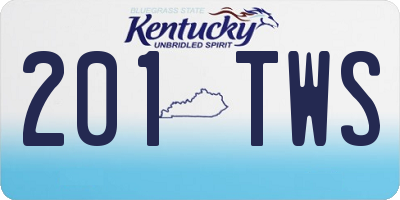 KY license plate 201TWS
