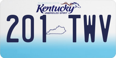 KY license plate 201TWV