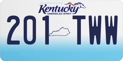 KY license plate 201TWW