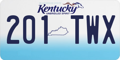 KY license plate 201TWX