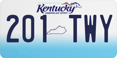 KY license plate 201TWY