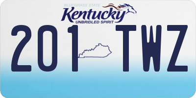 KY license plate 201TWZ