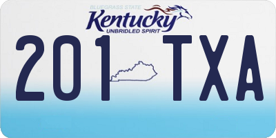 KY license plate 201TXA