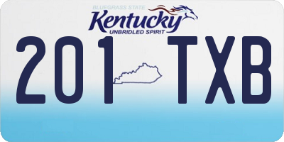KY license plate 201TXB