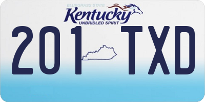 KY license plate 201TXD