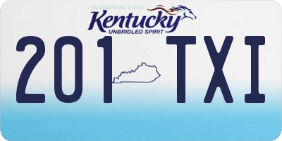 KY license plate 201TXI
