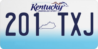 KY license plate 201TXJ
