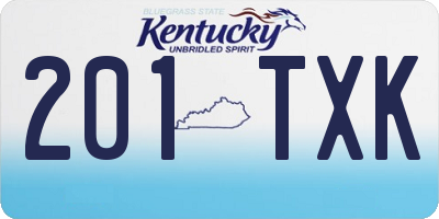 KY license plate 201TXK