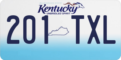 KY license plate 201TXL