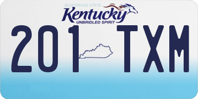 KY license plate 201TXM