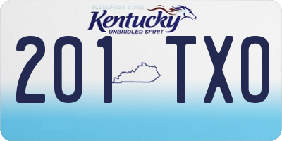 KY license plate 201TXO
