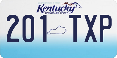 KY license plate 201TXP