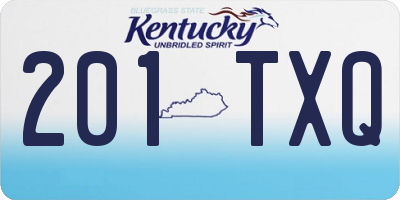 KY license plate 201TXQ