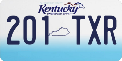 KY license plate 201TXR