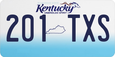KY license plate 201TXS