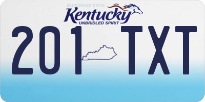 KY license plate 201TXT